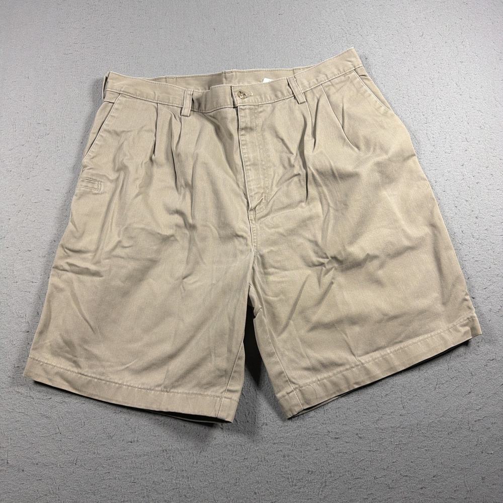 Carhartt Shorts Mens 40 Khaki Beige Pleated Canvas Workwear Casual Pockets‎